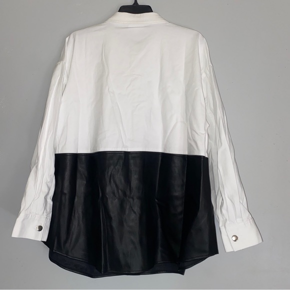Barr III black/white leather shirt, size 2X - Picture 1 of 7